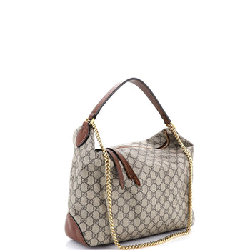 Gucci Chain Hobo Gg Coated Canvas Large