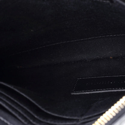 Saint Laurent Classic Monogram Wristlet Pouch Matelasse Chevron Leather Small