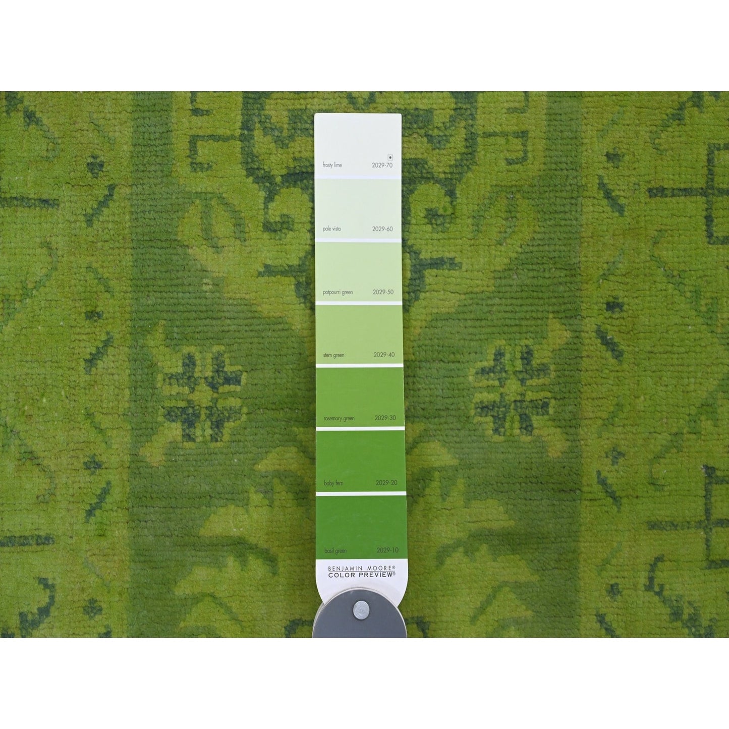 2'X5'5" Green Overdyed Kazak Tribal Design Wool Hand Knotted Runner Rug