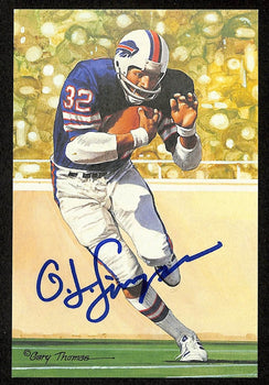 O.J. Simpson Signed/Auto 1994 Glac/Goal Line Art Postcard Bills Psa/Dna 200367