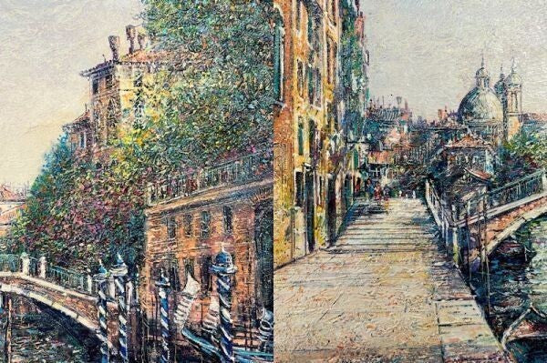 Guy Dessapt (France) Venice Landscape Painting Oil Canvas Signed Framed Coa