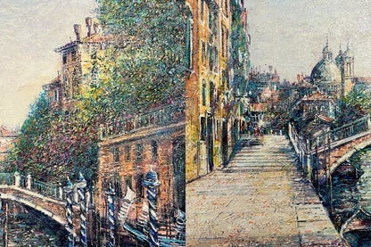 Guy Dessapt (France) Venice Landscape Painting Oil Canvas Signed Framed Coa