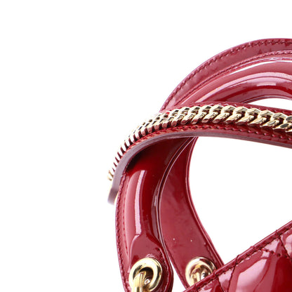 Christian Dior Lady Dior Chain Bag Cannage Quilt Patent Mini