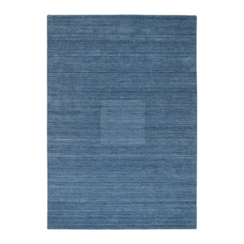 6'X9' Denim Blue Pure Wool Hand Loomed Modern Design Oriental Rug
