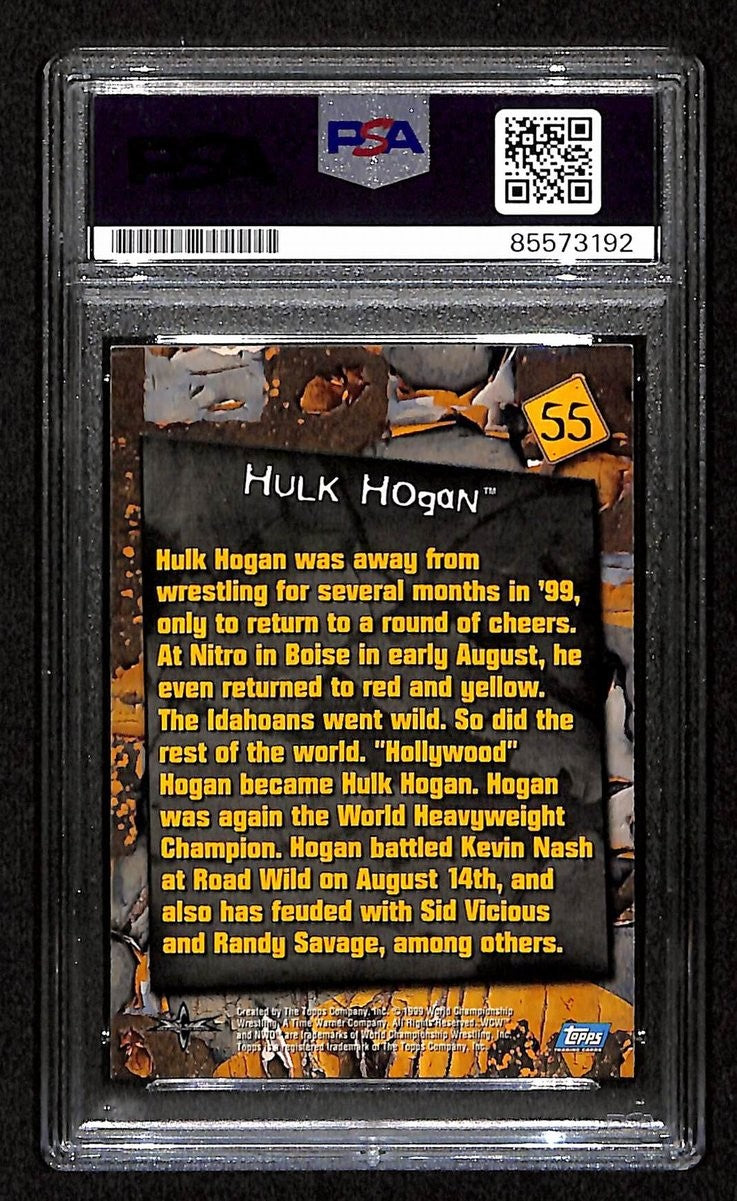 Hulk Hogan Signed/Auto 1999 Topps Wcw Embossed Card #55 Psa/Dna 198779