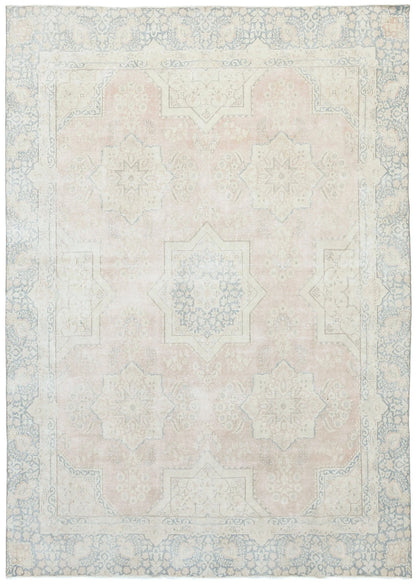 9X12 Ft Antique Hand-Knotted Muted Floral