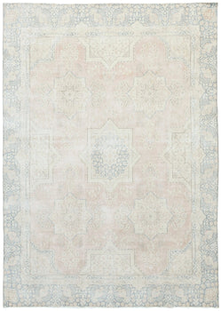 9X12 Ft Antique Hand-Knotted Muted Floral