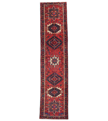 Vintage Hand-Knotted Tribal Runner Rug 3'1X12'7 Rustic Home Oriental Carpet