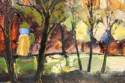 Krzysztof Raczynski Oil Painting Kazimierz Landscape Poland Signed 1991
