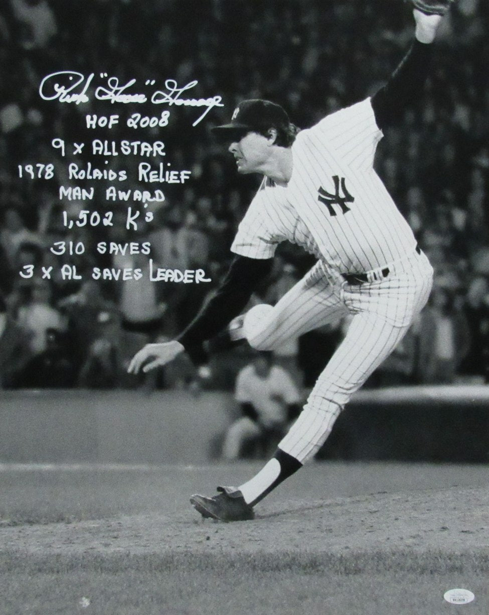 Goose Gossage Autographed 16X20 Loaded Inscriptions Hof Yankees 16X20 Photo Jsa