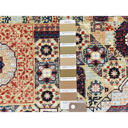 8'2"X10' Green Wool Hand Knotted Super Fine Peshawar 200 Kpsi Rug