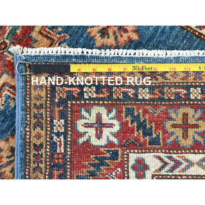 2'9"X40'6" Blue Afghan Super Kazak Wool Hand Knotted Xl Runner Rug