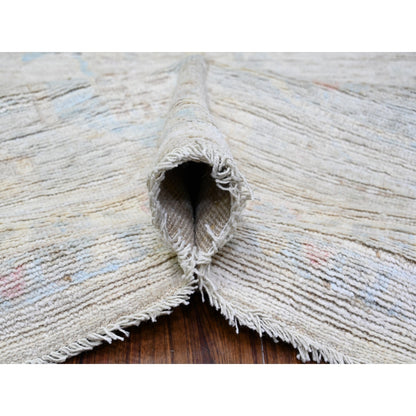 11'10"X14'10" Mineral Gray Wool Hand Knotted Angora Oushak Oversized Rug