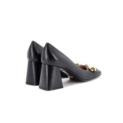 Gucci Women'S Horsebit Mid-Heel Pumps Leather