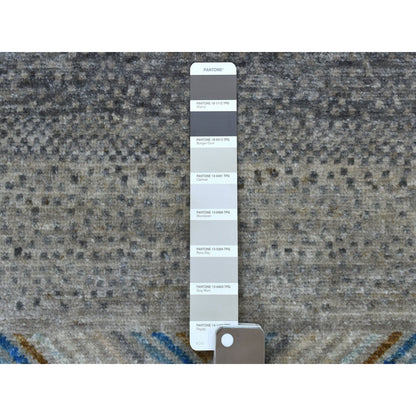 5'10"X8'10" Gray Folk Art Kashkuli Gabbeh Hand-Knotted Wool Village Rug