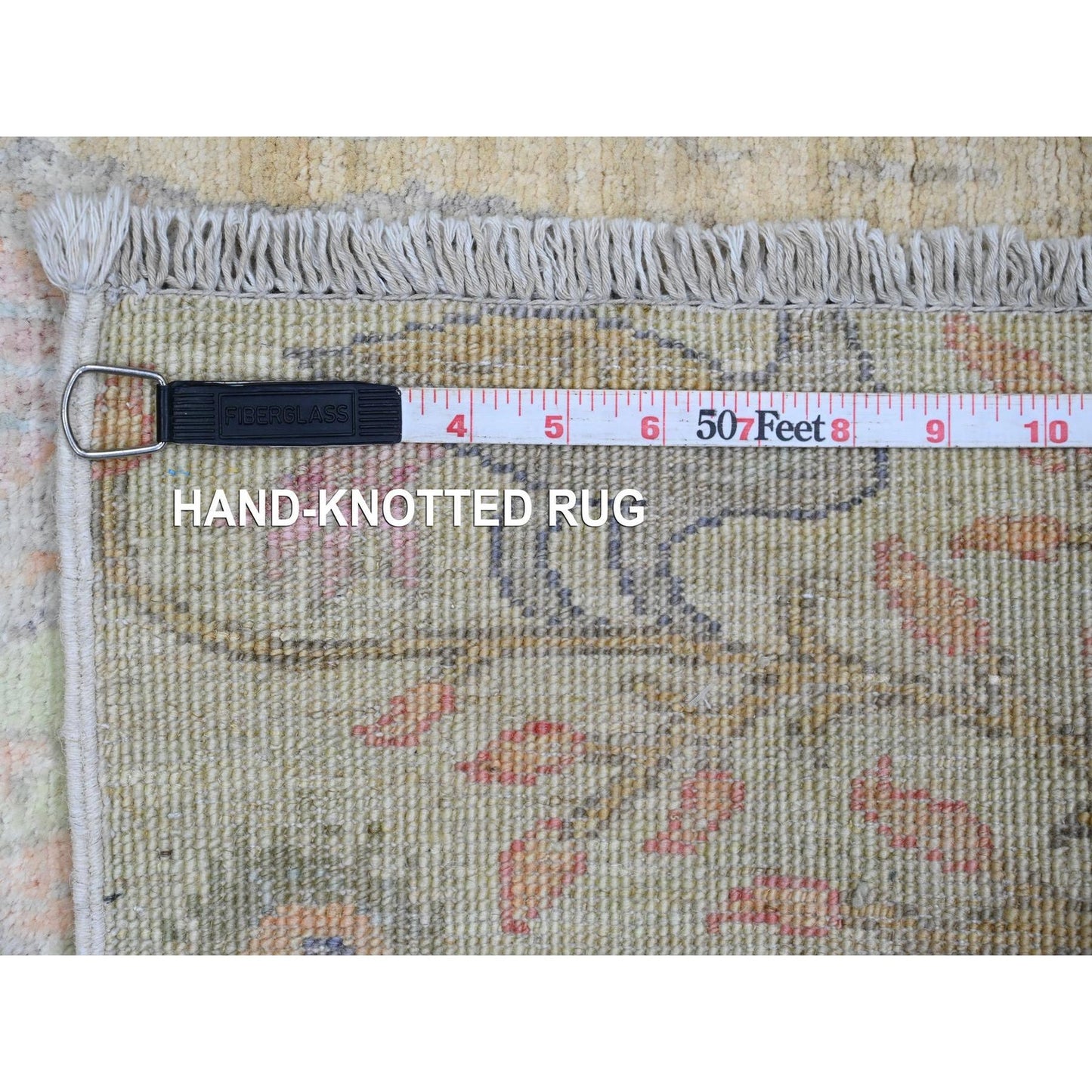 3'X4'8" Green Afghan Peshawar Birds Design Hand Knotted Soft Wool Rug