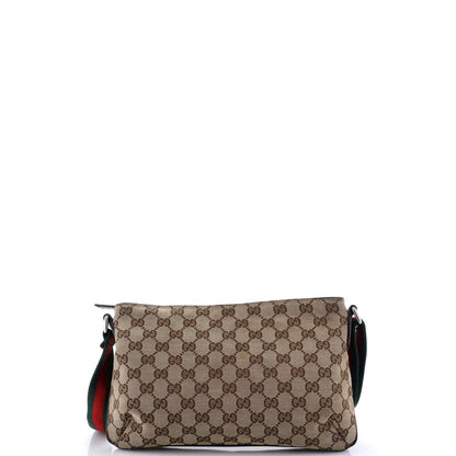 Gucci Web Strap Messenger Bag Gg Canvas Small