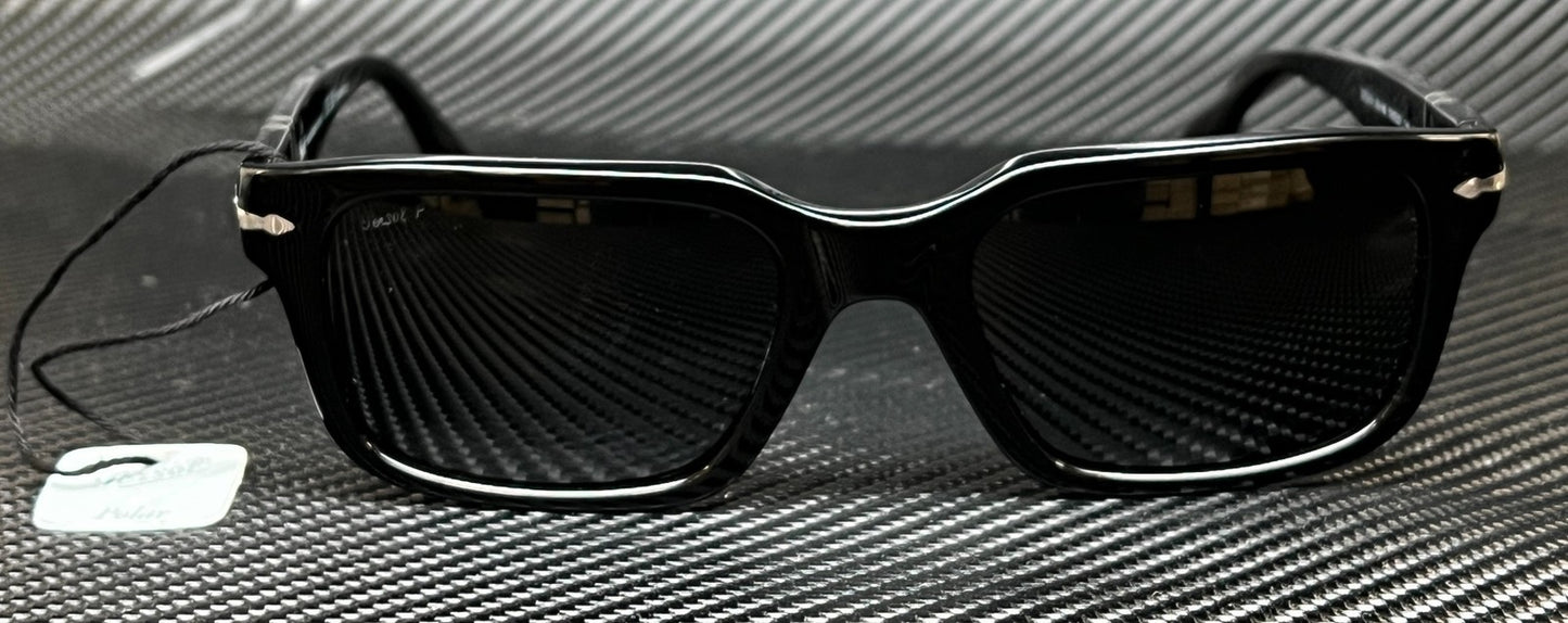 PERSOL PO3272S 95 48 Black Dark Grey Polarized Men's 53 mm Sunglasses
