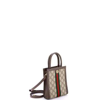 Gucci Ophidia Convertible Tote Gg Coated Canvas Super Mini