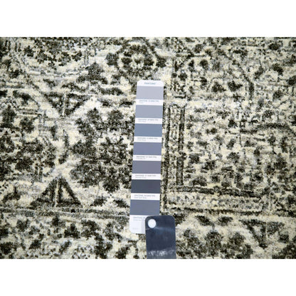 12'X12' Decorators White Hand Knotted Soft Wool Round Mamluk Dynasty Rug