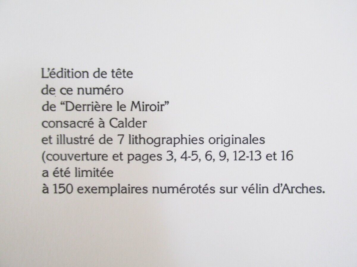 Derriere Le Miroir No 221 Alexander Calder Set Of