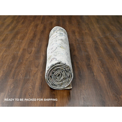 12'X17'9" Ivory Oushak Mahal Design Hand Knotted Oversize Oriental Rug