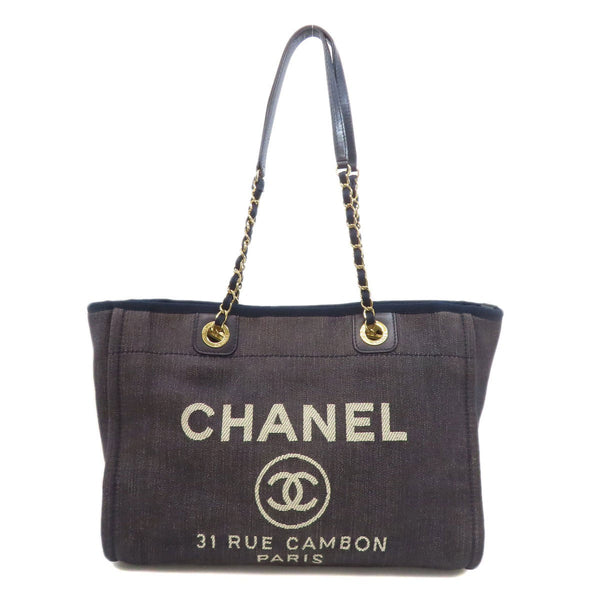Denim CHANEL Deauville GoldHardware Tote Bag