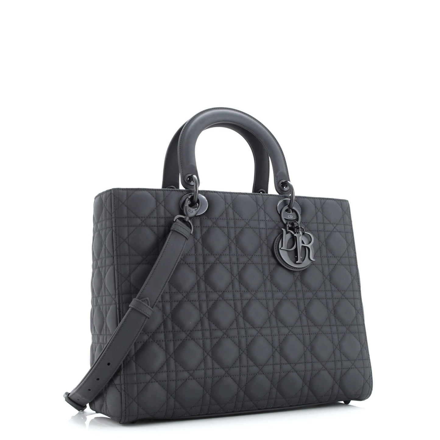 Christian Dior Ultra Matte Lady Dior Bag Cannage Quilt Calfskin Large
