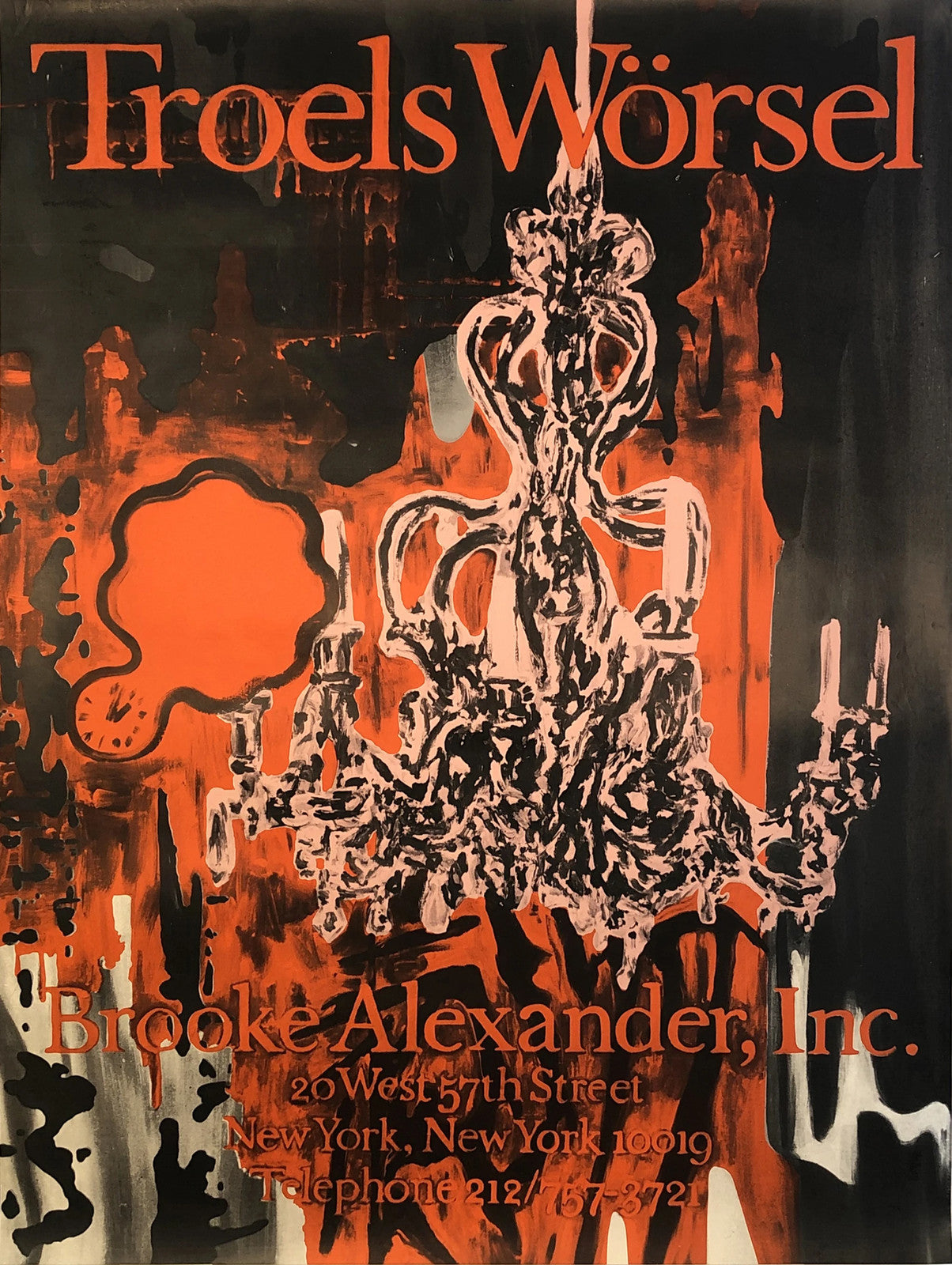 Troels Worsel Untitled " Serigraph Contemporary Orange, Black