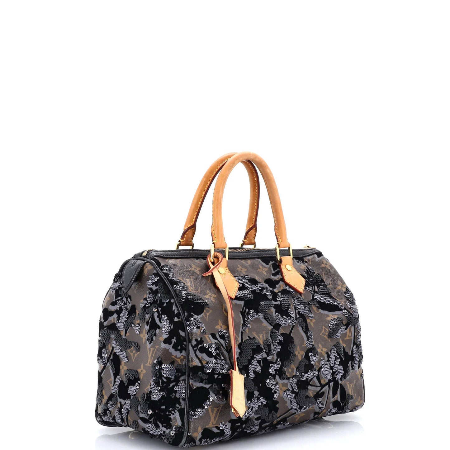 Louis Vuitton Speedy 30 Fleur de Jais Monogram Canvas Handbag