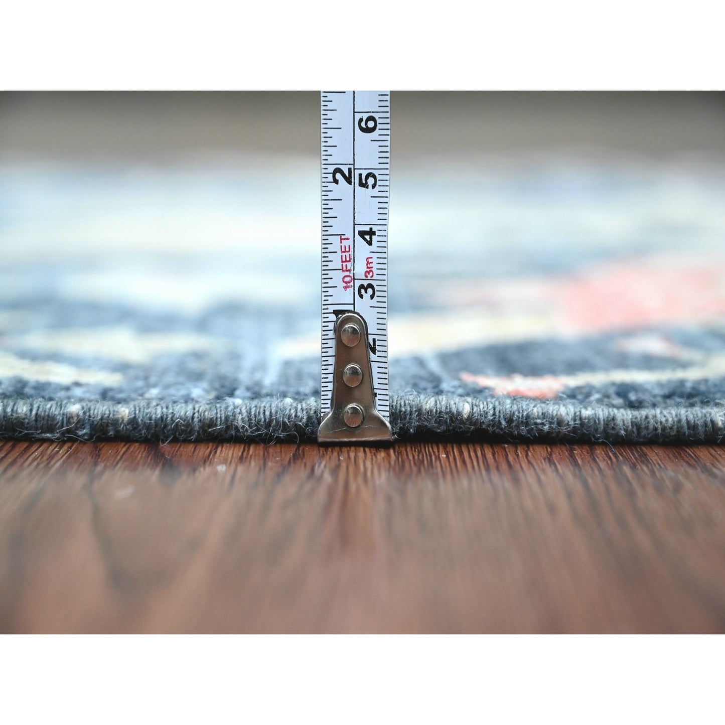 2'8"X16' Blue Afghan Peshawar Birds Design Hand Knotted Wool Runner Rug