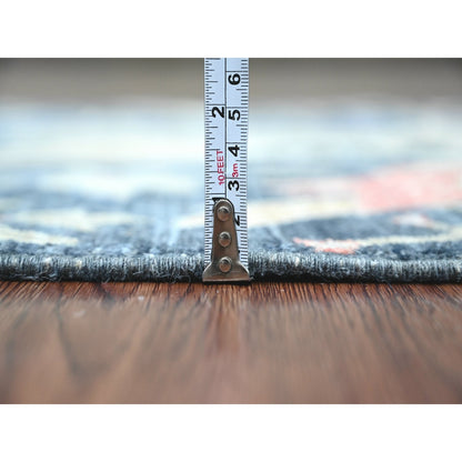 2'8"X16' Blue Afghan Peshawar Birds Design Hand Knotted Wool Runner Rug