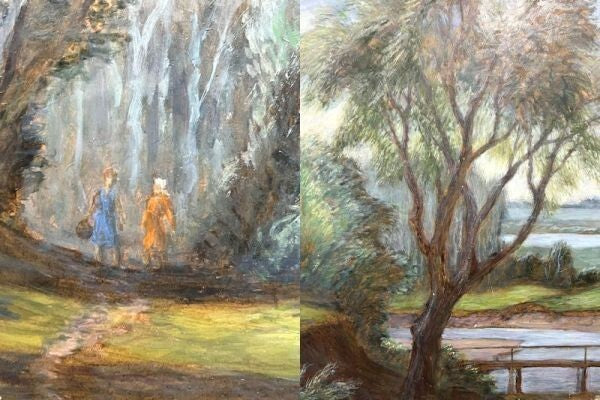 Fedor Denisovic Konstantinov Painting Landscape Of Polenovo Signed Russia Framed