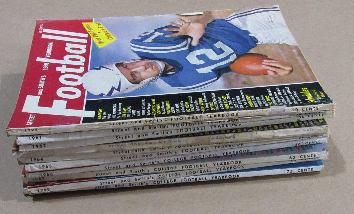 1960-1969 Street & Smith College Football Yearbook Lot Of 10