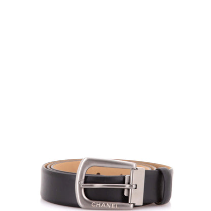 Chanel Metal Logo Belt Leather Medium