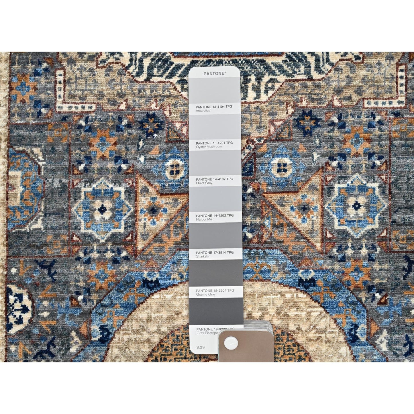 2'5"x9'10" Gray Soft Wool Mamluk Dynasty Hand Knotted Runner 200 KPSI Rug