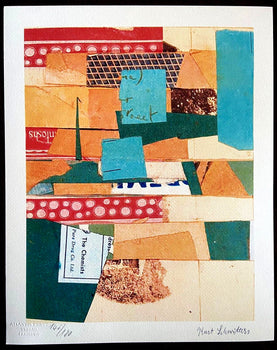 Kurt Schwitters Lithograph Coa (Piet Mondrian Marcel Duchamp)