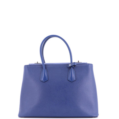 Prada Turnlock Cuir Twin Tote Saffiano Leather Medium