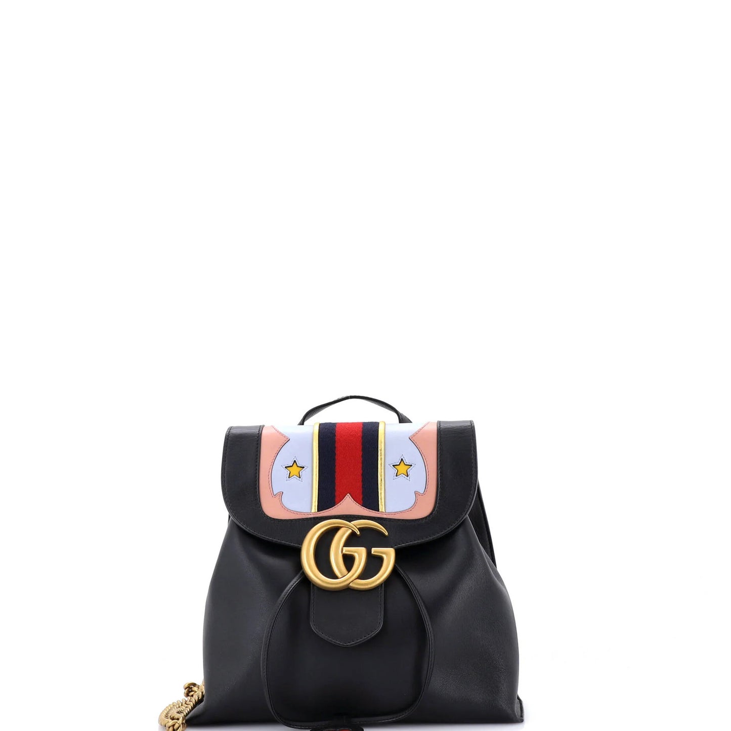 Gucci Web Heart Gg Marmont Backpack Leather