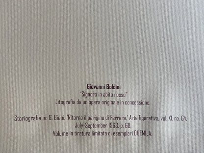 Giovanni Boldini Lithograph 1963 Coa Signed Limited