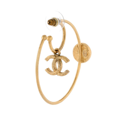 Chanel Cc Creoules Double Hoop Earring Earrings Metal With Faux Pearl