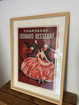 1930S French Champagne Poster  Edouard Besserat Vintage Advertising Art Framed