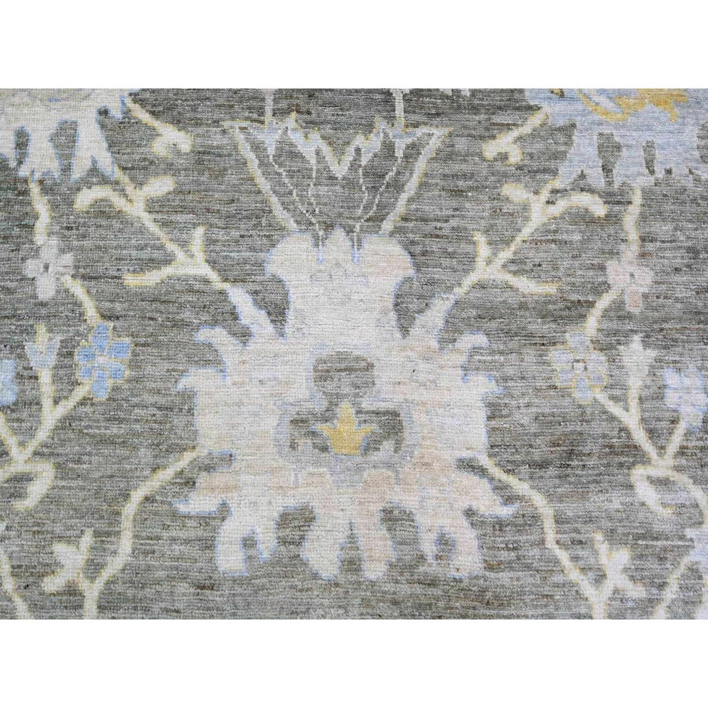 11'9"X17'6" Gray Afghan Angora Oushak Wool Hand Knotted Oriental Rug