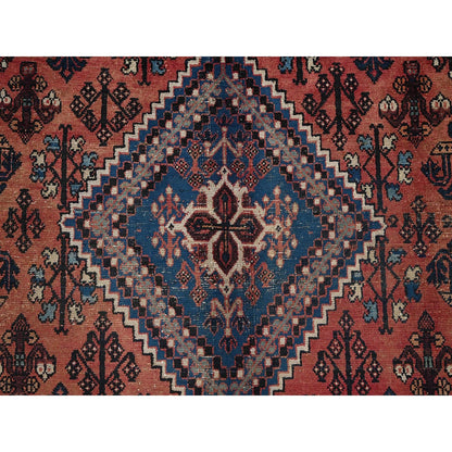 9'X12'5" Copper Red Vintage Zoroastrian Hand Knotted Pure Wool Clean Rug
