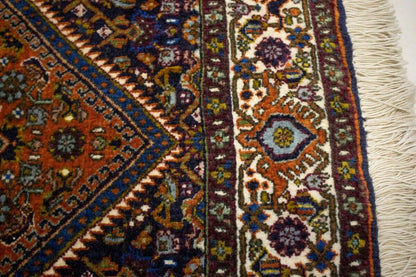4X5 Ft Hand-Knotted Vintage Floral Rug Plush