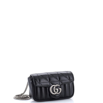 Gucci Gg Marmont Flap Bag Mixed Matelasse Leather Super Mini