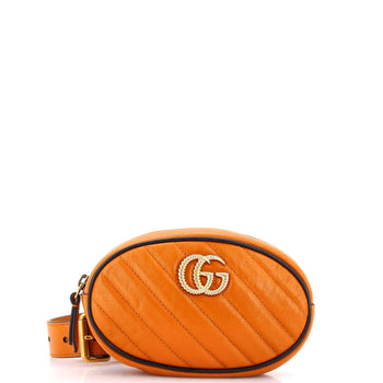 Gucci Gg Marmont Belt Bag Diagonal Quilted Leather