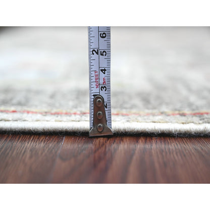 5'8"X8'10" Gray Moroccan Berber Influence Pattern Wool Hand Knotted Rug