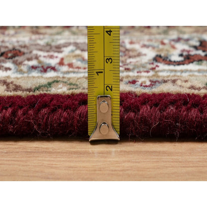 2'7"X20'4" Scarlet Red Tebraz Mahi Pure Wool Hand Knotted Xl Runner Rug