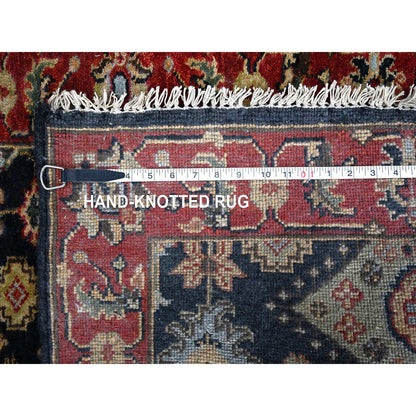 2'9"X11'10" Pastel Black Hand Knotted Karjihooz Design Wool Runner Rug